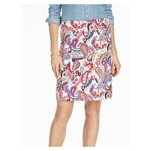 Talbots Colorful Paisley Print Pencil Skirt